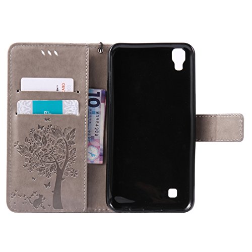 Nancen Tasche Hülle für LG X Power (5,3 Zoll) Flip Schutzhülle Zubehör Lederhülle mit Silikon Back Cover PU Leder Handytasche im Bookstyle Stand Funktion Kartenfächer Magnet Etui Schale - 3