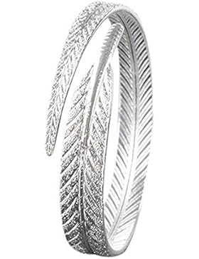 MESE London Feather Bangle - Silberne Stulpe Justierbares Armband