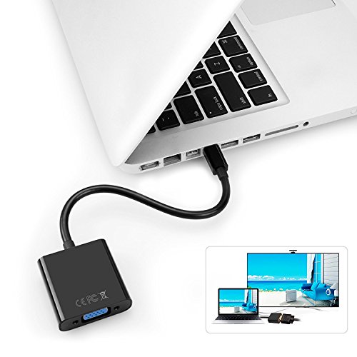 Mini Displayport auf VGA, Splaks Vergoldete Full 1080P Mini DP Mini DisplayPort (Thunderbolt Port Kompatible) zu VGA Adapter Konverter Stecker Kable für Macbook Air/Pro, Microsoft Surface Pro & Pro 2 3 – Mini DP Male to VGA Female - 7