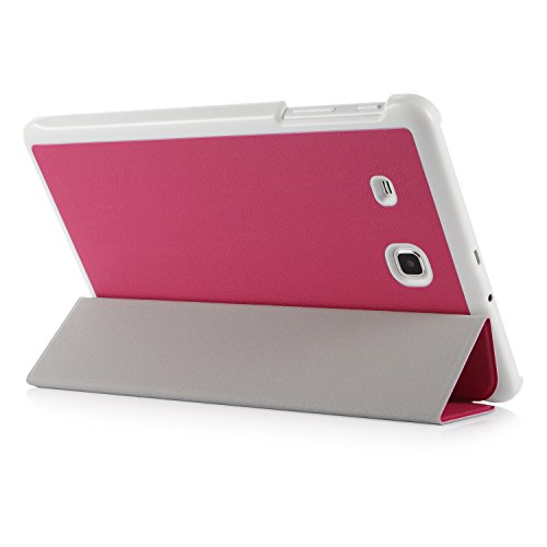 iHarbort® Samsung Galaxy Tab E 9.6 Hülle – Ultra Slim Leder Tasche Hülle Etui Schutzhülle Für Samsung Galaxy Tab E 9.6 Zoll T560 T565 Case Cover Holder (Galaxy Tab E 9.6, hot pink) - 3