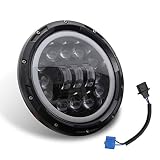 Voltaje: DC 12V-32V Cikuso 7 Pulgadas 400W Redondo Negro Led Faro？Alta Baja Haz para Jk Tj Lj Cj Hummber