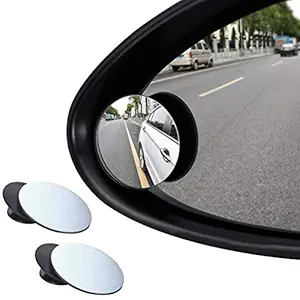 OVATIX Blind Spot Mirror, Round Wide Angle Adjustable 360 Rotate Small Round Convex Rear View Mirror for All Universal Vehicles Car Fit Stick-on Design (Cars, Trucks, Vans,) (Pack of 2)