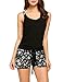 Produktbild Untlet Damen Nachtwäsche Modal Nachthemd Kurz Zweiteiliger Negligee Frauen Schlafanzug Pyjama sommer, Schwarz 191, EU 36(Herstellergröße:S)