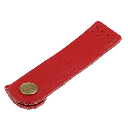 MagiDeal 5 Sets Lederriemen mit Schnalle Messing Nieten – Rot, one size - 4