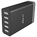 Produktbild Vida IT VP5 USB 40W Multi-Port Ladegerät 5-Port High Speed mit Smart IC Für iPhone iPad Samsung HTC LG Smartphone Android Tablet PCs - Schnell Netzteil mit EU-Stecker Und Micro USB Lade Kabel
