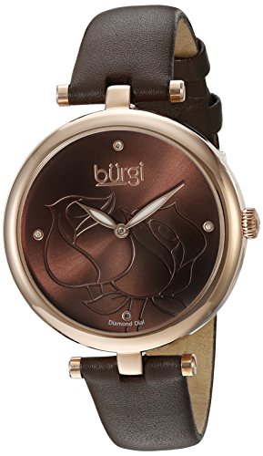 Burgi Reloj de Pantalla analógica Cuarzo Marrón para Mujer
