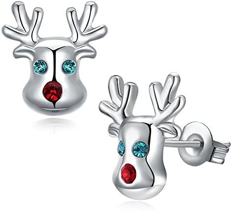 KOLOVEADA Fashion Christmas Jewellery Earrings Hypoallergenic Small Stud Crystal Earrings Christmas Gifts for Women Girls in Gift Box