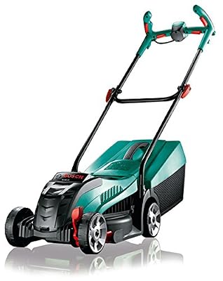 Bosch DIY Batterie pour tondeuse à gazon Rotak 32 LI, batterie, chargeur, 31 L à herbe, Clé de sécurité, carton (32 V, 2,0 Ah, 32 cm Largeur de coupe, 30–60 mm Hauteur de coupe), 1 pièce, 0600885d05