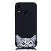 Produktbild Chreey Hülle für Huawei P20 Lite/Nova 3e, Anti-kratzt Schwarz 3D Drucken Muster Handyhülle Weiche Silikon TPU Rückseitehülle Bumper Schutzhülle, Überraschte Katze