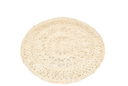 NaDeco® Strohteppich mit Muster 90 cm rund | Maisstrohteppich Natur | Maisstroh Teppich | Reisstrohteppich | Naturteppich - 2