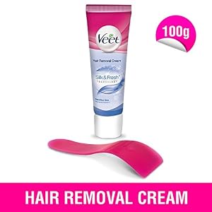 Veet Silk & Fresh Hair Removal Cream, Sensitive Skin - 100 g - Image 3
