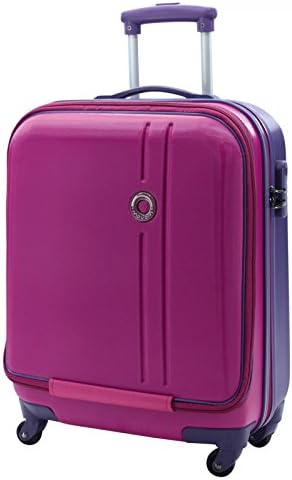 ABS Hard Shell Laptop Cabin Case 55x40x20cm Wheels Ryanair Onboard Hand Luggage (514 Pink/Purple)