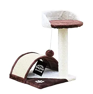 BLACK DOG Cat Tree Scratching Post with Bed and Toys (Medium)