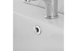 INBAGNO Ghiera Forata Universale Per Troppo Pieno Lavabi E Bidet Aventi Circonferenza 24 O 28 Mm, In Ottone Con Tappo Cromato Dal Design Moderno