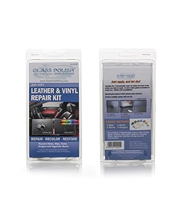 Glass Polish Kit de réparation pour cuir et vinyle DIY – Sèche à l'air (cigarettes répare les trous, accrocs, déchirures, éraflures, brûlures)