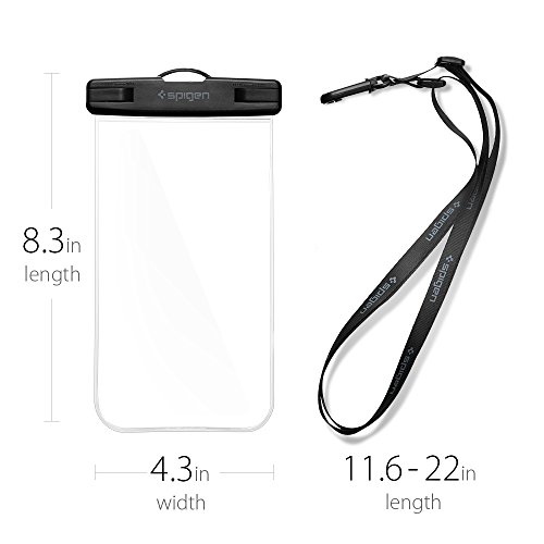 Custodia Impermeabile, Spigen Velo [IPX8 Certificato][Premium Universale Sacchetto Asciutto Subacqueo]Impermeabile Smartphone per iPhone X/8/7/6S, Samsung Galaxy S8/S7/S6/Note8 etc- A600 Crystal Clear