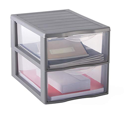 Sundis 4219018.0 Orgamix A4 2 Cassetti, Grigio, 36.5 x 26 x 25.5 cm