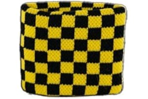 Digni® Poignet éponge avec Drapeau Damier Noir-Jaune
