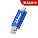 Produktbild RZRCJ USB-Sticks Typ-C-Otg-3-In-1-Flash-Usb-Stick 16 Gb 32 Gb 64 Gb Stiftlaufwerk-Speicherstick 128 Gb USB-Flash-Laufwerk Memoria USB Für Typ-C/OTG/Pc, 32 Gb, Blau