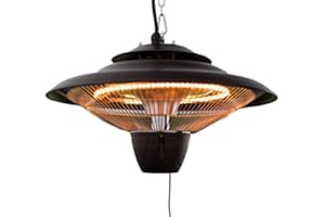 Heatlab IP34 Infrared Hanging Garden Outdoor Indoor Patio Heater 2kW Black