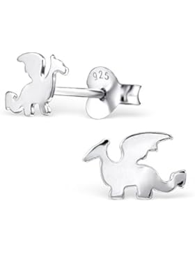 Janusch Ohrstecker Drache 925 Sterling-Silber, wilde Tiere Serie
