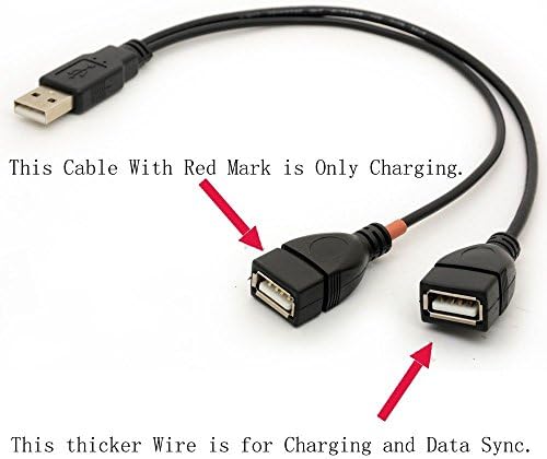 USB Cable Y Splitter USB 2.0 Power Enhancer Hub Adapter 1 Female 2 Male Data Charger Cable Extension Code type a 30cm (1M/2F)