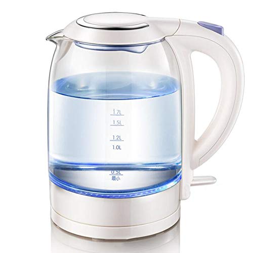 CCGG Mnage en Verre Bouilloire lectrique Bouilloire Grande Capacit Automatique Hors Tension Rapide Pot Mini Dortoir d'eau Bouillante Thire (1,7L)