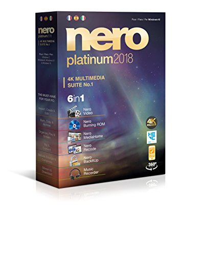 Nero Platinum 2018 - Software De Edici  n Y Gesti  n De V  deo  6in1  Para Windows 10