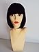 Deluxe Jessie J Black Bob Blunt Fringe Heat Resistant Fashion Wig