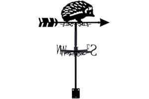 SUPERDANT Girouette de Jardin Exterieur Hérisson Girouettes Hérisson Mignon Girouettes Métal Noir Girouettes Animaux Girouette Ornement de Jardin Décoration de Paddock Deco Jardin Exterieur