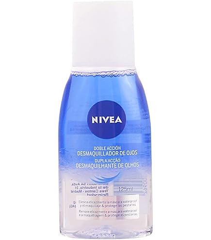 NIVEA Double Action Augen Make-up Entferner Kornblume 125 Ml – Mit Gereinigtem Wasser, Für Alle Hauttypen, Sanft & Effektiv