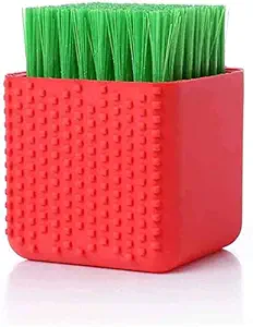 Prostuff Silicone Laundry Brush Scrub Multi-use Household Cloth Washing Brush Dual-use Scrubbing Brush for Clothes Underwear, Plastic Soft Cleaning Tool (1 Piece) (Red)