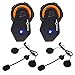 Price comparison product image FreedConn Motorcycle Motobike Intercom Bluetooth 4.1 Headsets Full Duplex Interphone Walkie Talkie 6 Riders Group Helmet Intercom 1000M/FM Radio/Hand Free (2 packs)