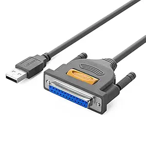 Ugreen USB to DB25 Female Parallel Printer Adapter Cable for Printer, Inkjet, Laser etc,6ft/2m (Gray, 6ft)