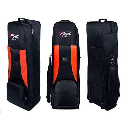 PGM Couverture de voyage sac de golf rembourrée avec roues, black-orange