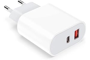 AEN ART Caricatore USB C, [Certificato MFi] 25W Presa per iPhone 16/16 Pro Max/15/14/13/12/11/SE/XR/XS/8/7/X,iPad,Samsung,USBC Caricabatterie Rapido Alimentatore Spina Ricarica Adattatore Muro Carica Spinotto