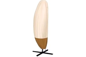 WIDESMILE Parasol Cover, Patio Waterproof Umbrella Cover Outdoor Large Cover for 9ft to 11ft Parasol 420D Oxford Fabric with Zipper, Air Vent and Drawstring Beige&Coffee 228cm