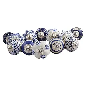 The Himalaya Craft Ceramic Vintage Assorted Colourful Pottery Drawer Handle Door Knobs and Pulls for Kitchen Cabinets Home Interior D?cor Hardware (D-1.7