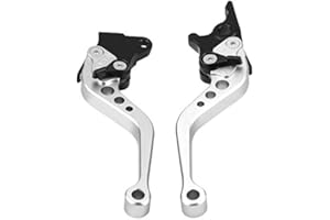 Hlyjoon Motorrad 2 stücke 22mm 7/8 "CNC Aluminium Motorrad Kupplung Trommel Bremshebel Griff ersatzteile Fit für Motorrad Universal(Silber Weiss)