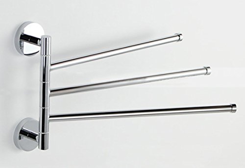 GDrems Handtuchhalter zur Wandmontage aus Metall Edelstahl glänzend 3 beweglich Badezimmer Küche Hlter poliert - 7