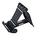 Price comparison product image niceEshop(TM) Universal Portable Folding Mobile Phone Stand / holder For Iphone / Ipod / Ipad / Samsung / Motorola / HTC -Black +Free Capacitive Stylus- Black