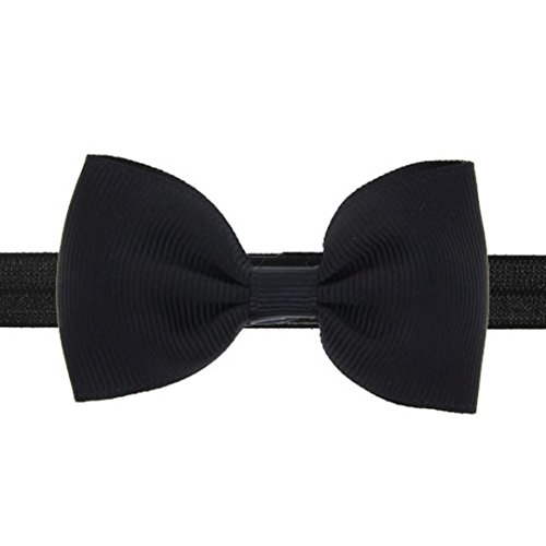 Baby Cute Baby Kids Girls Mini Bowknot Hairband Elastic Headband Photography Hairbands (Black)