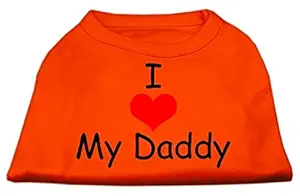 Mirage Pet Products 14-inch I Love My Daddy Screen Print Shirts for Pets, Large, Orange