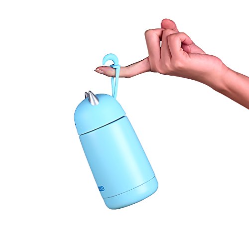 beyonda fmsb60239 Kätzchen Isolier Flasche Trinkflasche, niedlich Katze Edelstahl Kaffee Thermos Flasche Reisebecher mit Griff, im Freien heiße Milch Wasser Vakuum Cup für Kinder Baby- blau - 3