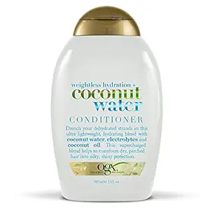 OGX Weightless Hydration Coconut Water Conditioner | With Coconut Water, Electrolytes & Coconut Oil, For Dry, Parched hair, Sulfate Free Surfactant, No Parabens, 385 ml