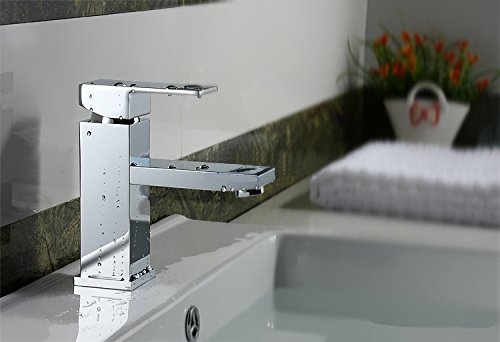 MVPower® Wasserhahn Waschtischarmatur Einhandmischer Waschbecken Bad Küche Armatur Messing verchromt massiv - 2