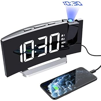 Sveglia Con Proiezione LED Topyond - Orologio Digitale Con Temperatura E Voce