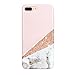 Produktbild iPhone 7 Plus Case 5,5 zoll, Edaroo Cool Marmor Serie Glossy Effekt Shockproof TPU Silikon Schutz Handy Hülle Handytasche HandyHülle Etui Schale Case Cover Tasche Schutzhülle für Apple iPhone 7 Plus 5,5 zoll - Teilt Weiß Rosa Marmor