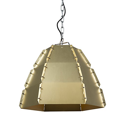 Preisvergleich Produktbild QAZQA Design / Industrie / Industrial / Pendelleuchte / Pendellampe / Hängelampe / Lampe / Leuchte Niro Gold / Messing / Innenbeleuchtung / Küche Metall Rund LED geeignet E27 Max. 1 x 60 Watt