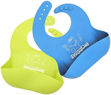 Easy Clean Waterproof Silicone Feeding Bibs with Large Food Catcher. Hungary Dog smart bibs come in a set of 2 colours for boys and girls. Keep the dribbles and spills at bay!